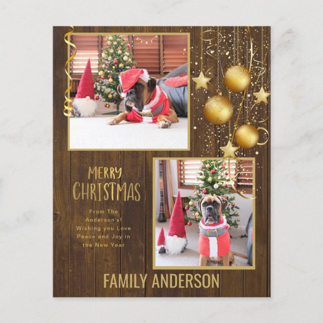 BUDGET PHOTO Christmas or Holidays Card Gold Text Flyer (Front)