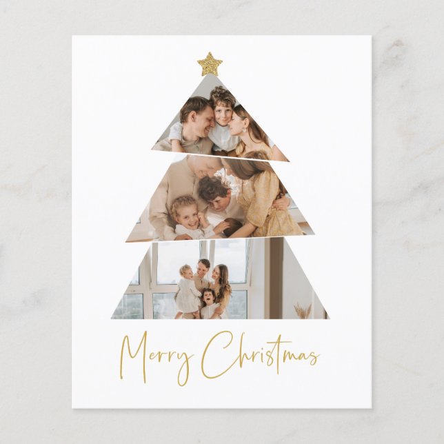 Budget Photo Christmas Tree Greetings Card Flyer (Front)