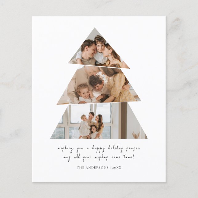 Budget Photo Christmas Tree Greetings Card Flyer (Front)