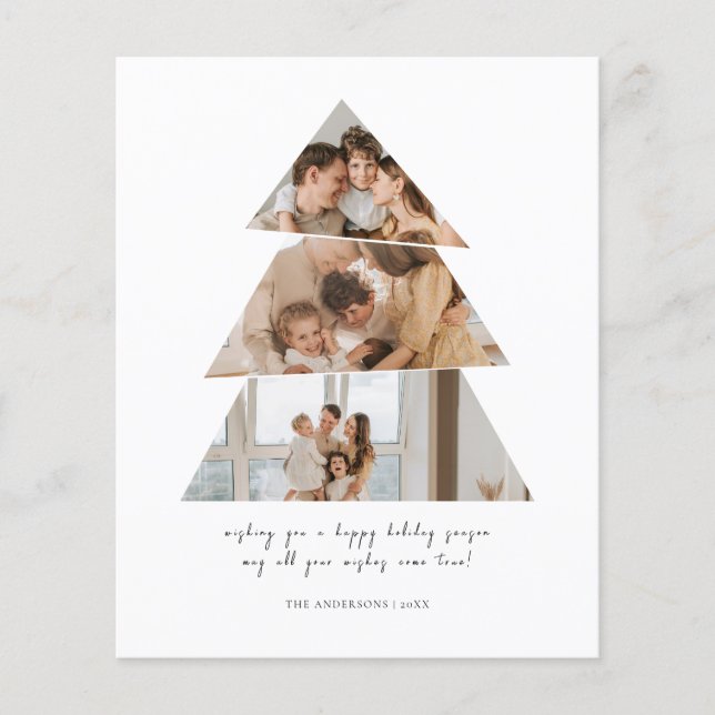 Budget Photo Christmas Tree Greetings Card Flyer (Front)