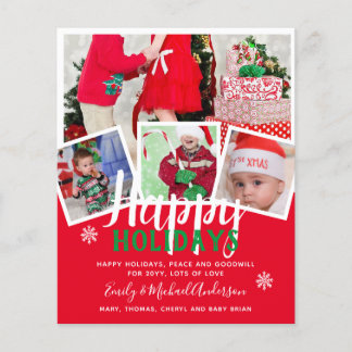 Budget Photo Collage Christmas Card Invites Letter