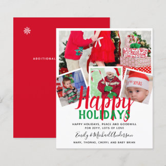 Budget Photo Collage Christmas Card Invites Letter