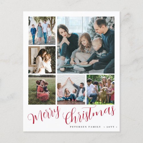 Budget photo collage Christmas Holiday Card Flyer