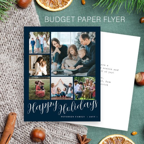 Budget photo collage Christmas Holiday Card Flyer