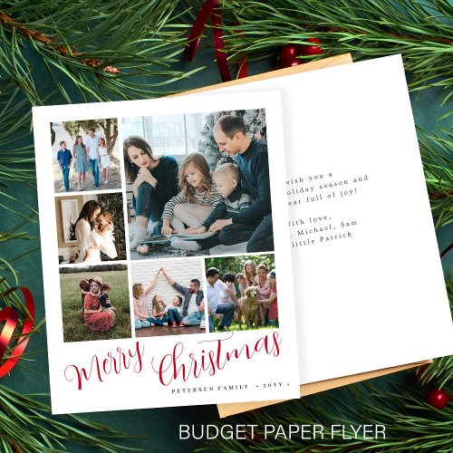 Budget photo collage Christmas Holiday Card Flyer