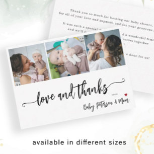 Budget photo collage elegant baby shower thank you note card