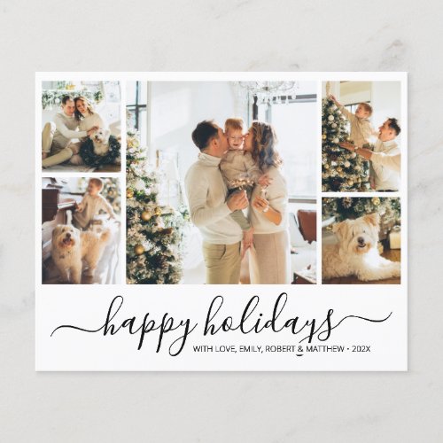 Budget Photo Collage Elegant Happy Holidays Flyer
