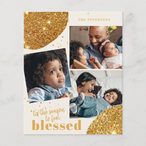 Budget photo collage family Christmas Holiday card