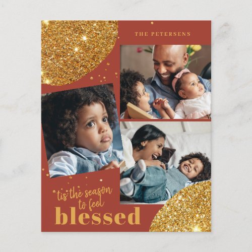 Budget photo collage family Christmas Holiday card