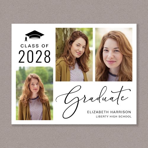 Budget Photo Collage Graduation Announcement