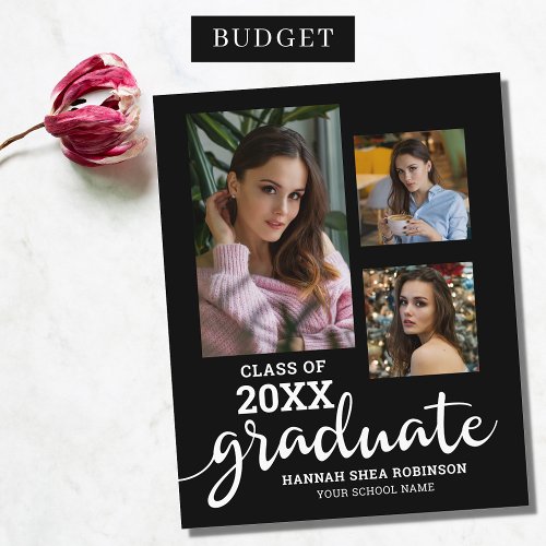 Budget Photo Collage Graduation Announcement