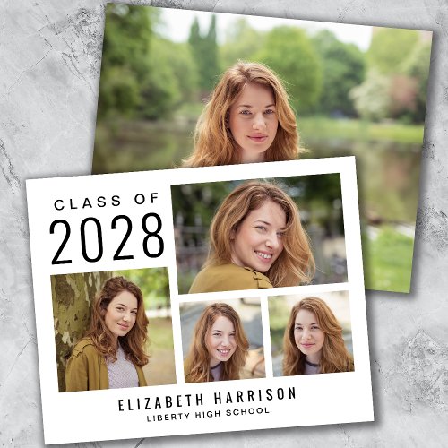 Budget Photo Collage Graduation Announcement