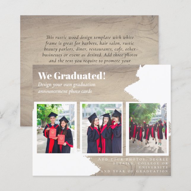 BUDGET Photo Collage GRADUATION Announcement Cards (Front/Back)