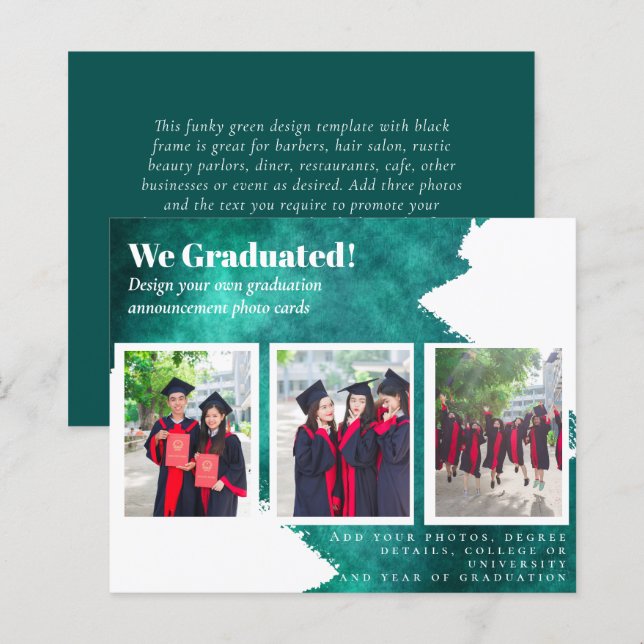 BUDGET Photo Collage GRADUATION Announcement Cards (Front/Back)