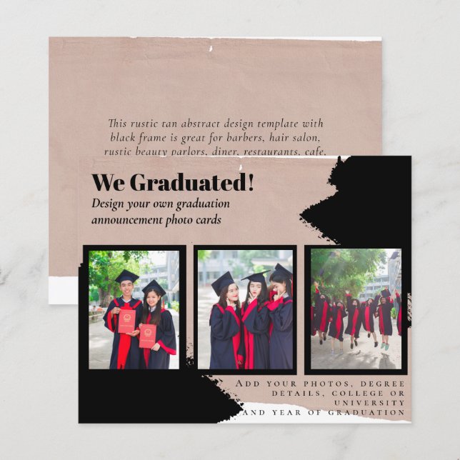 BUDGET Photo Collage GRADUATION Announcement Cards (Front/Back)