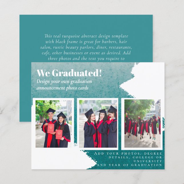 BUDGET Photo Collage GRADUATION Announcement Cards (Front/Back)