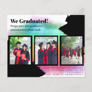 BUDGET Photo Collage GRADUATION Announcement Cards Flyer