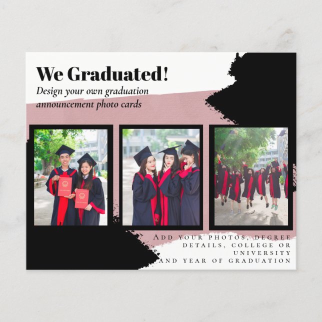 BUDGET Photo Collage GRADUATION Announcement Cards Flyer (Front)