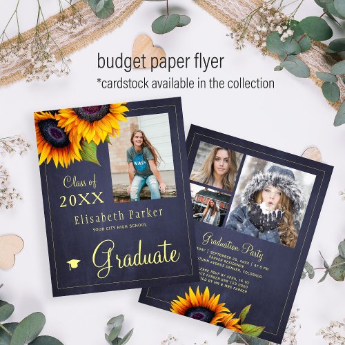 Budget PHOTO collage graduation party Invitation Flyer