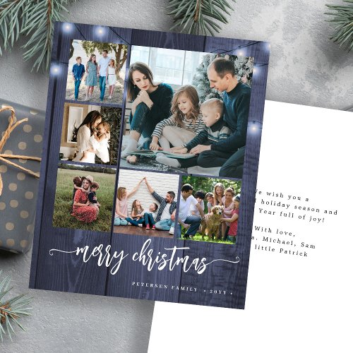 Budget photo collage Merry Christmas Holiday Card