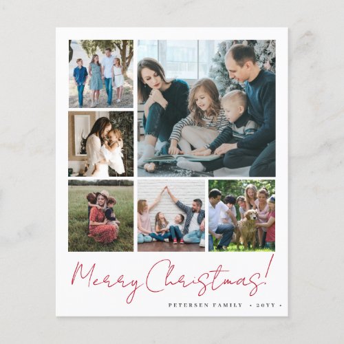 Budget photo collage Merry Christmas Holiday Card Flyer