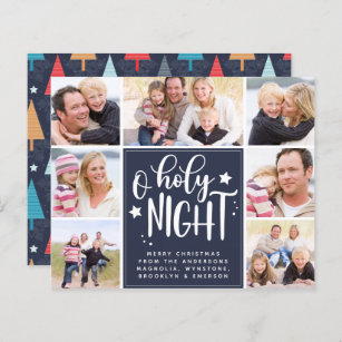 Budget Photo Collage O Holy Night Christmas Card
