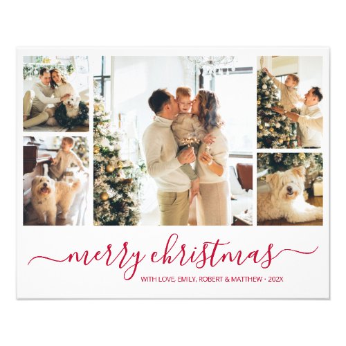Budget Photo Collage Red Christmas Holiday Flyer
