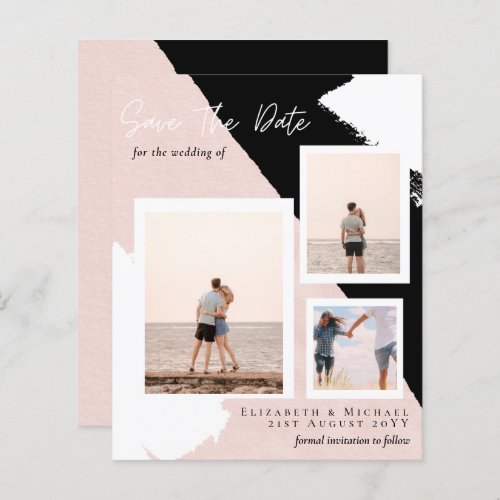 BUDGET Photo Collage Save Date Modern Abstract