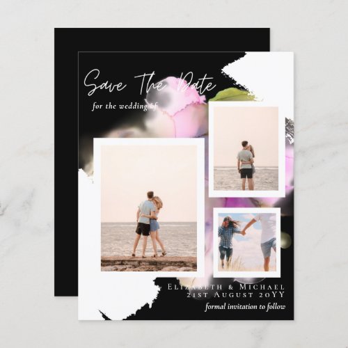 BUDGET Photo Collage Save Date Modern Abstract