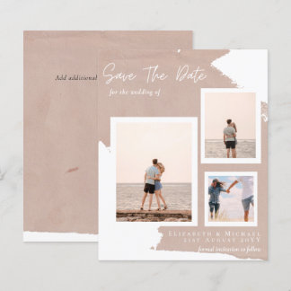 BUDGET Photo Collage Save Date Modern Abstract