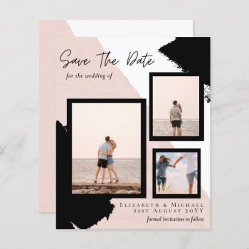 BUDGET Photo Collage Save Date Modern Abstract