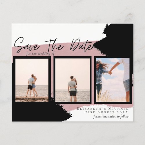 BUDGET Photo Collage Save Date Modern Abstract Flyer