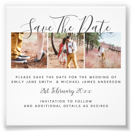 Budget PHOTO Collage Save The Dates Wedding