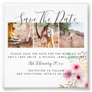 Budget PHOTO Collage Save The Dates Wedding Boho