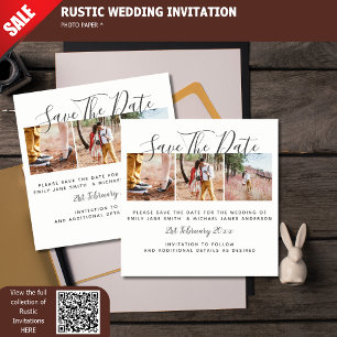 Budget PHOTO Collage Save The Dates Wedding Print