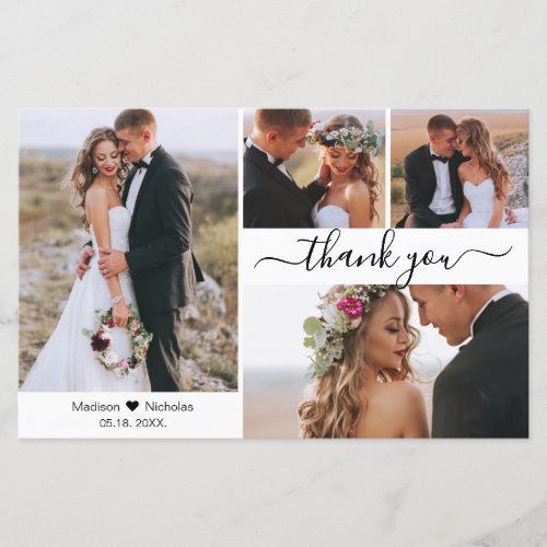 Budget Photo Collage Simple Wedding Thank You Card