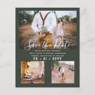 BUDGET PHOTO COLLAGE WEDDING SAVE THE DATES LEAHG FLYER