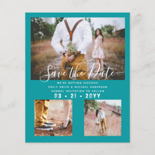BUDGET PHOTO COLLAGE WEDDING SAVE THE DATES LEAHG FLYER