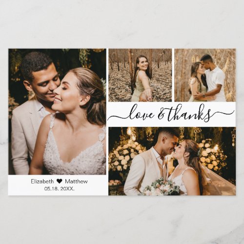 Budget Photo Collage Wedding Thank You Card