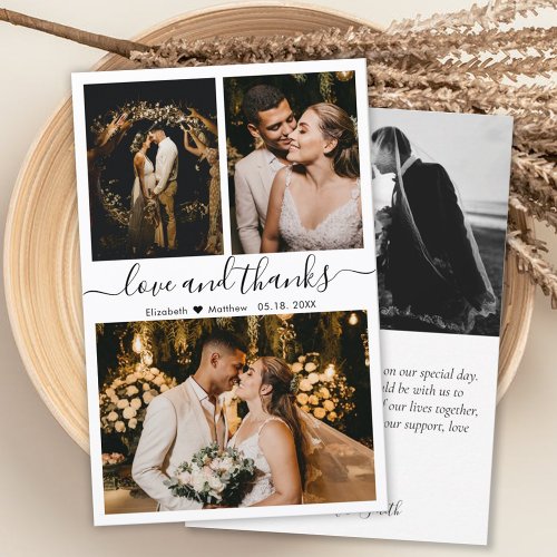 Budget Photo Collage Wedding Thank You Card