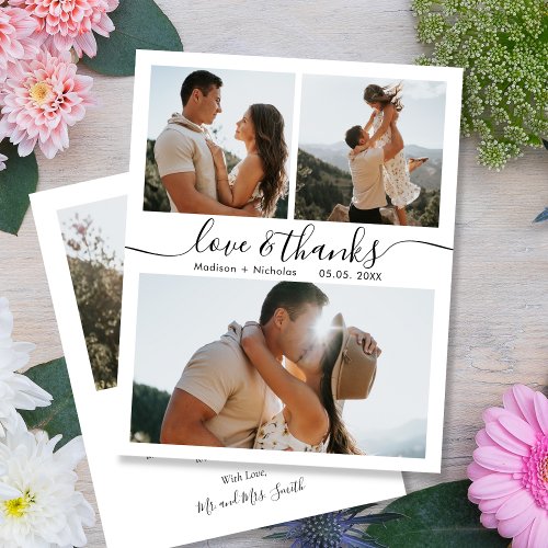 Budget Photo Collage Wedding Thank You Card