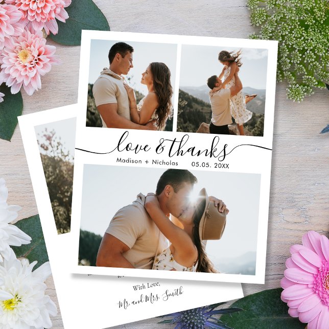 Budget Photo Collage Wedding Thank You Card (Creator Uploaded)