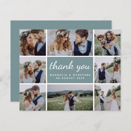 Budget Photo Collage Wedding Thank You Card