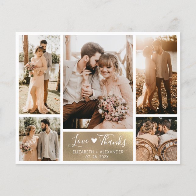 Budget Photo Collage Wedding Thank You Flyer (Front)
