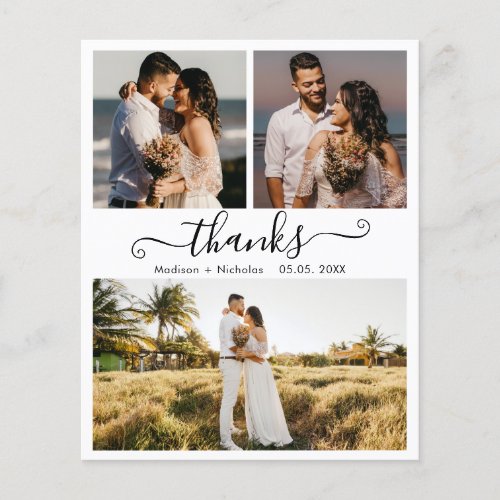 Budget Photo Collage Wedding Thank You Flyer