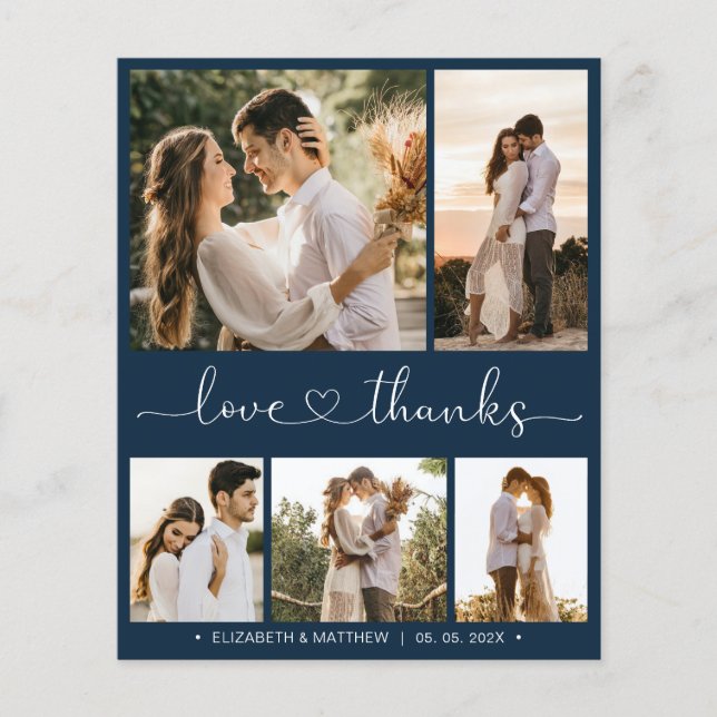 Budget Photo Collage Wedding Thank You Flyer (Front)
