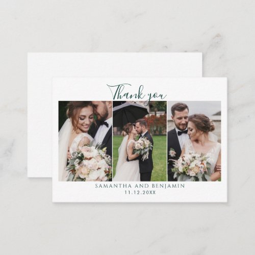 Budget Photo Collage Wedding Thank You Note Card