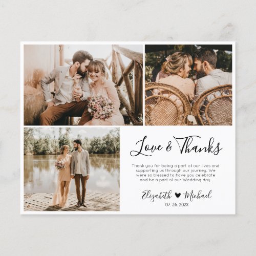 Budget Photo Collage Wedding Thank You Script Card