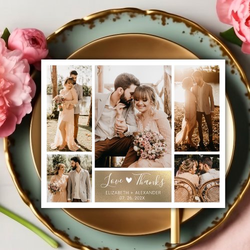 Budget Photo Collage Wedding Thank You Script Card