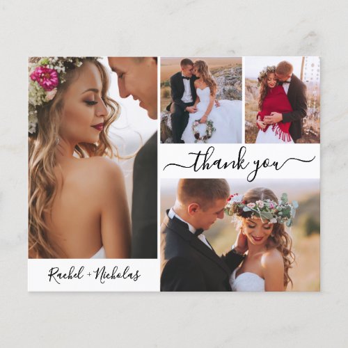 Budget Photo Collage Wedding Thank You Script Card